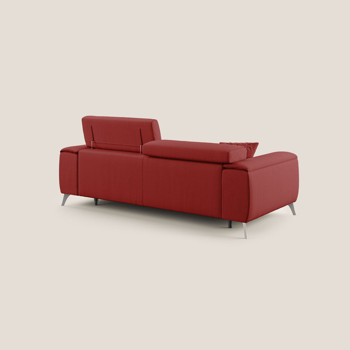 Fusion divano con sedute allungabili in tessuto smacchiabile T05 rosso - divitt.sbs