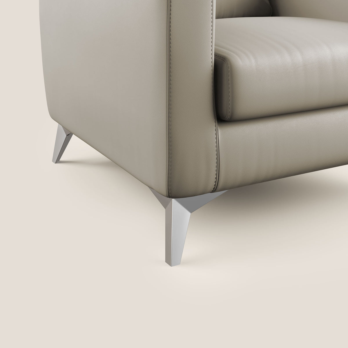 Orione Poltroncina in ecopelle moderna e impermeabile T04 talpa - divitt.sbs
