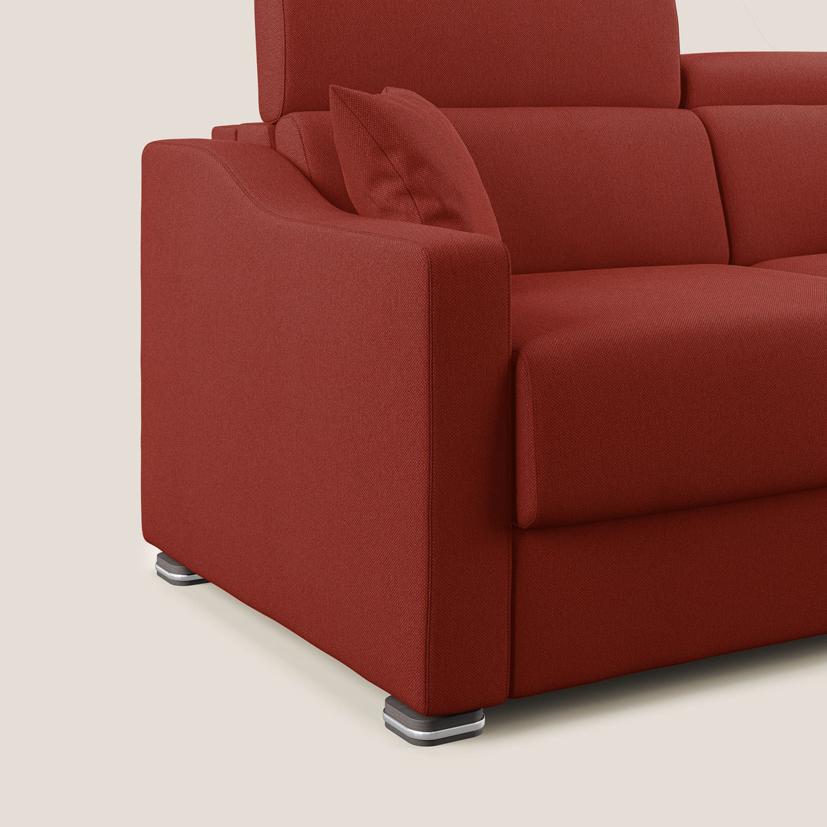 Amber divano letto angolare in tessuto smacchiabile T05 rosso - divitt.sbs
