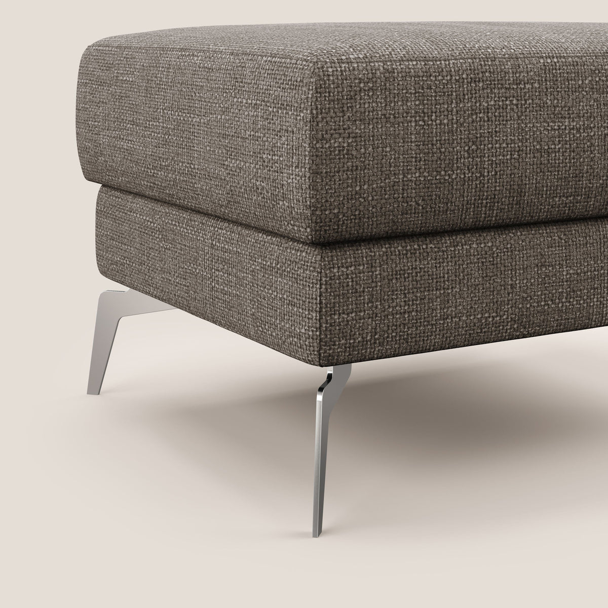 Star Pouf con piedini alti in tessuto impermeabile morbido intreccio T06 marrone - divitt.sbs