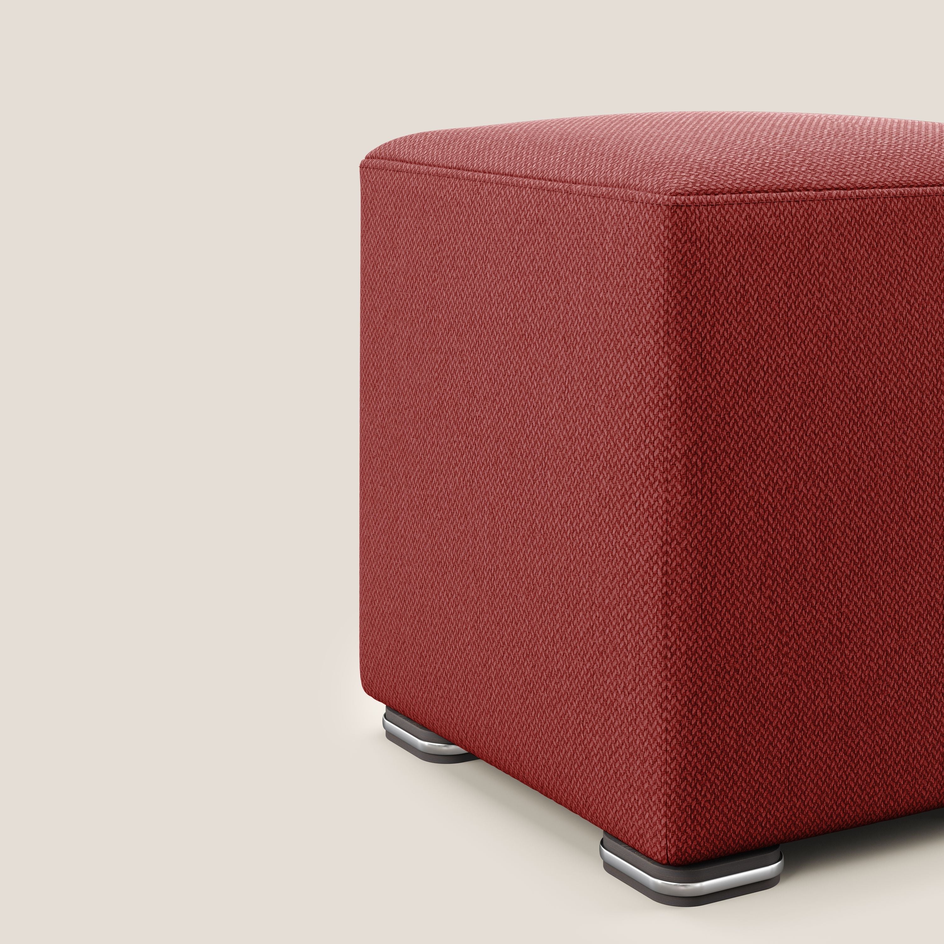 Cube pouf in tessuto morbido smacchiabile T05 rosso - divitt.sbs