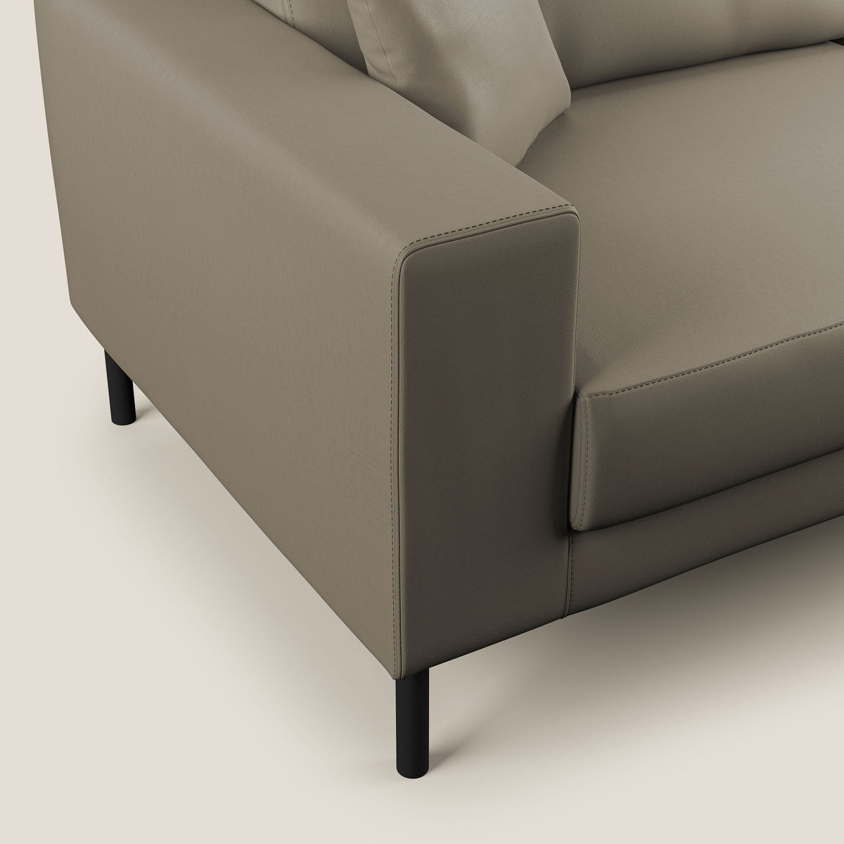 Uranio divano moderno lineare in Ecopelle impermeabile T04 talpa - divitt.sbs