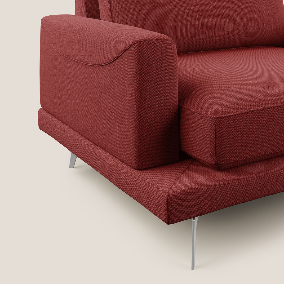 Dorian poltrona moderna in tessuto smacchiabile T05 rosso - divitt.sbs