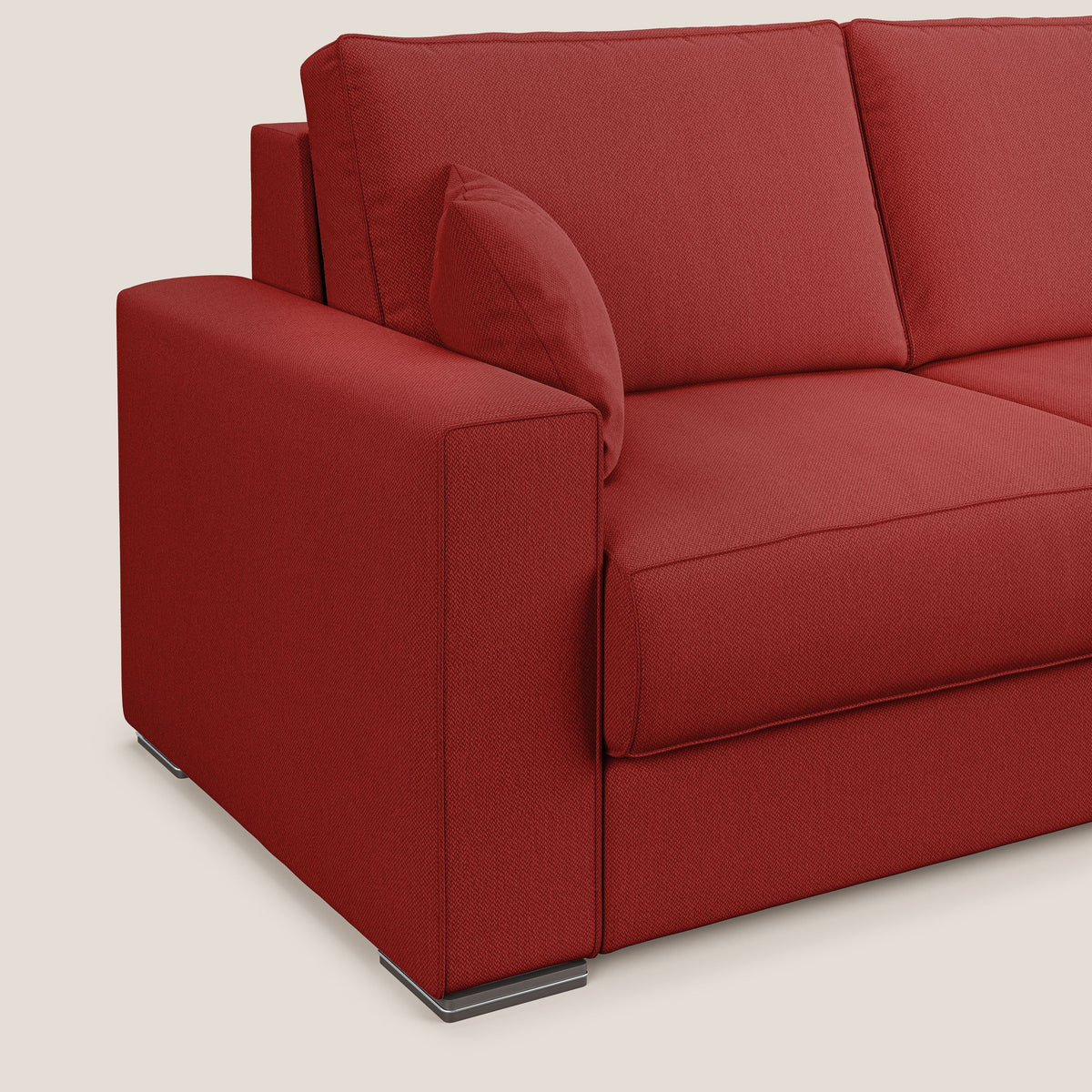 Dream Divano letto angolare in tessuto smacchiabile T05 rosso - divitt.sbs