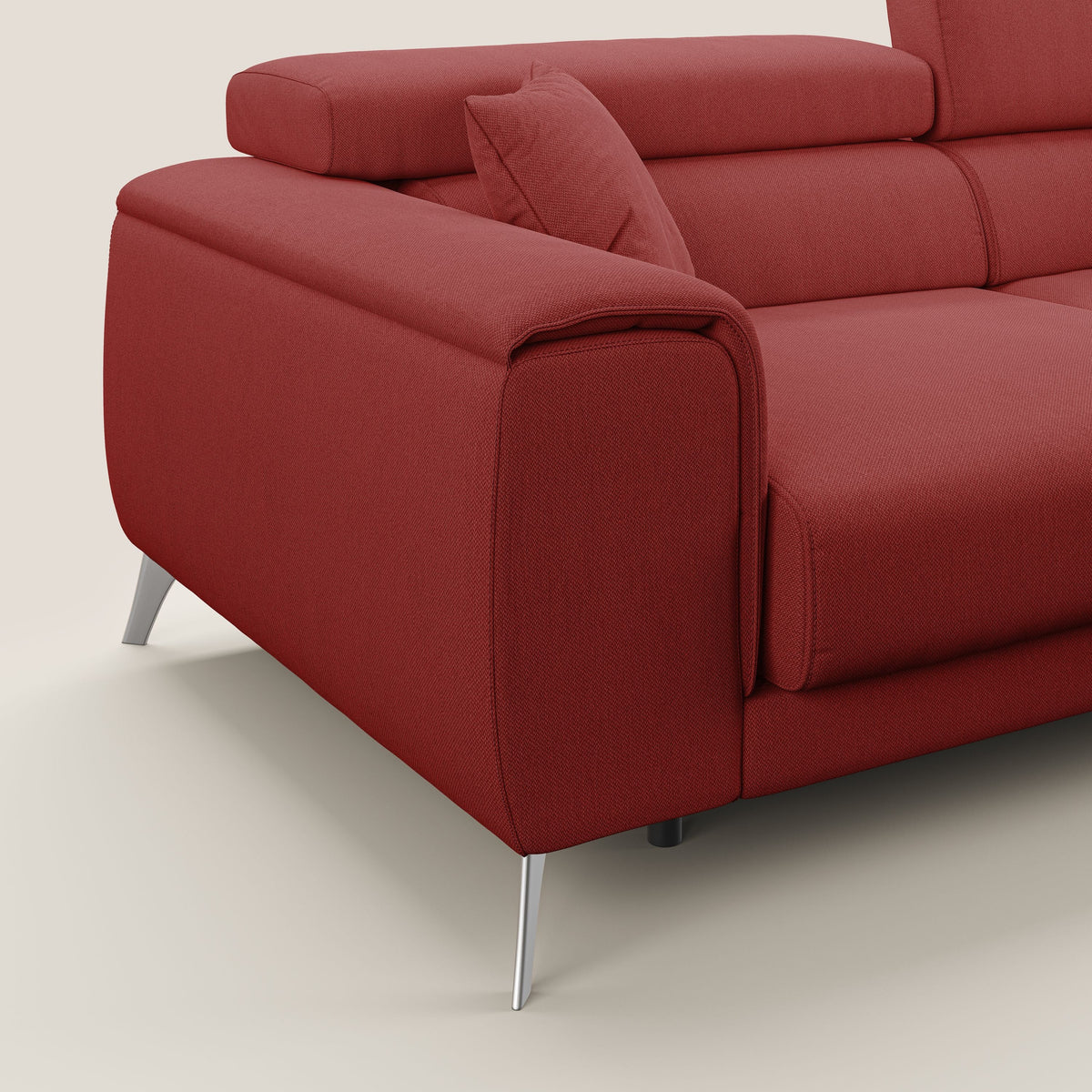 Fusion divano con sedute allungabili in tessuto smacchiabile T05 rosso - divitt.sbs