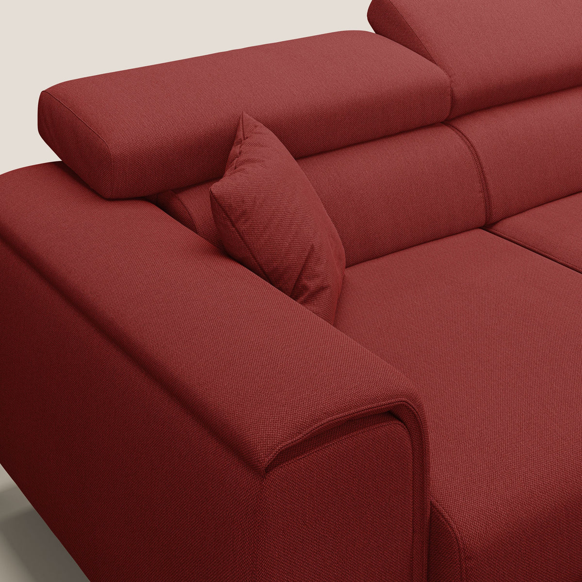 Fusion divano con 3 sedute allungabili in tessuto smacchiabile T05 rosso - divitt.sbs