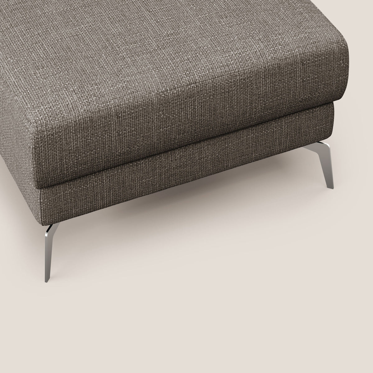 Star Pouf con piedini alti in tessuto impermeabile morbido intreccio T06 marrone - divitt.sbs