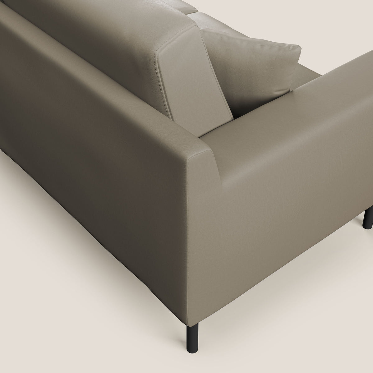 Uranio divano moderno lineare in Ecopelle impermeabile T04 talpa - divitt.sbs