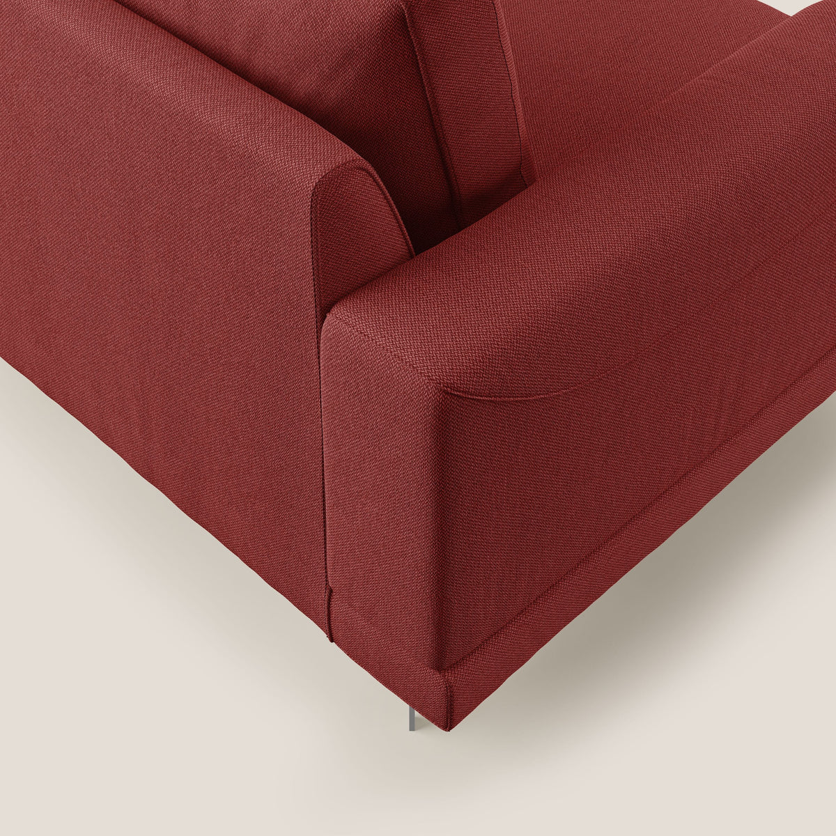 Dorian poltrona moderna in tessuto smacchiabile T05 rosso - divitt.sbs
