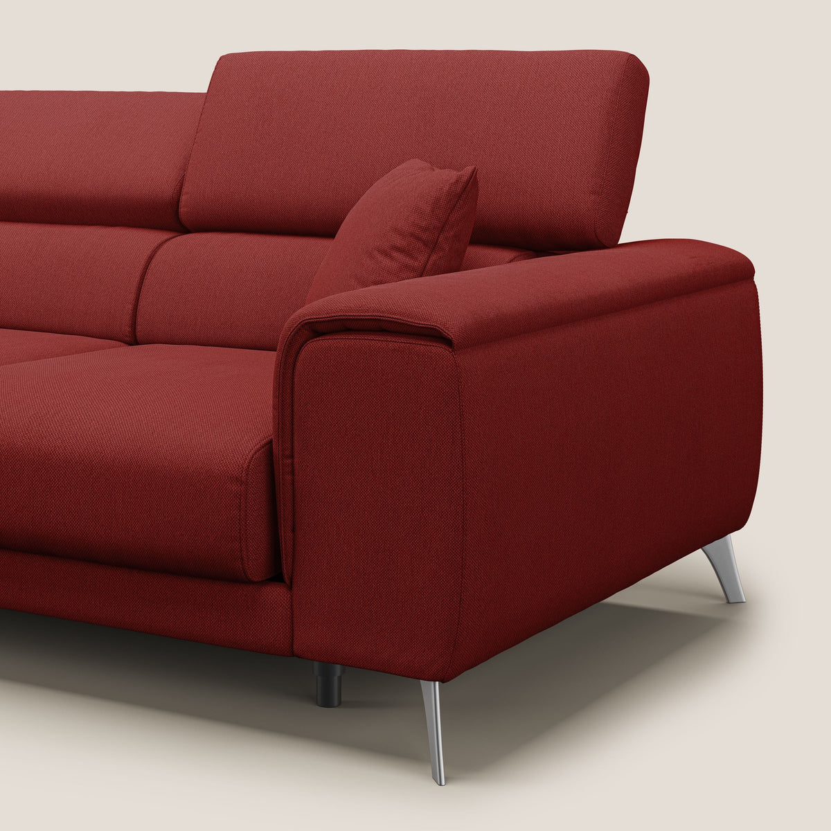 Fusion divano con 3 sedute allungabili in tessuto smacchiabile T05 rosso - divitt.sbs