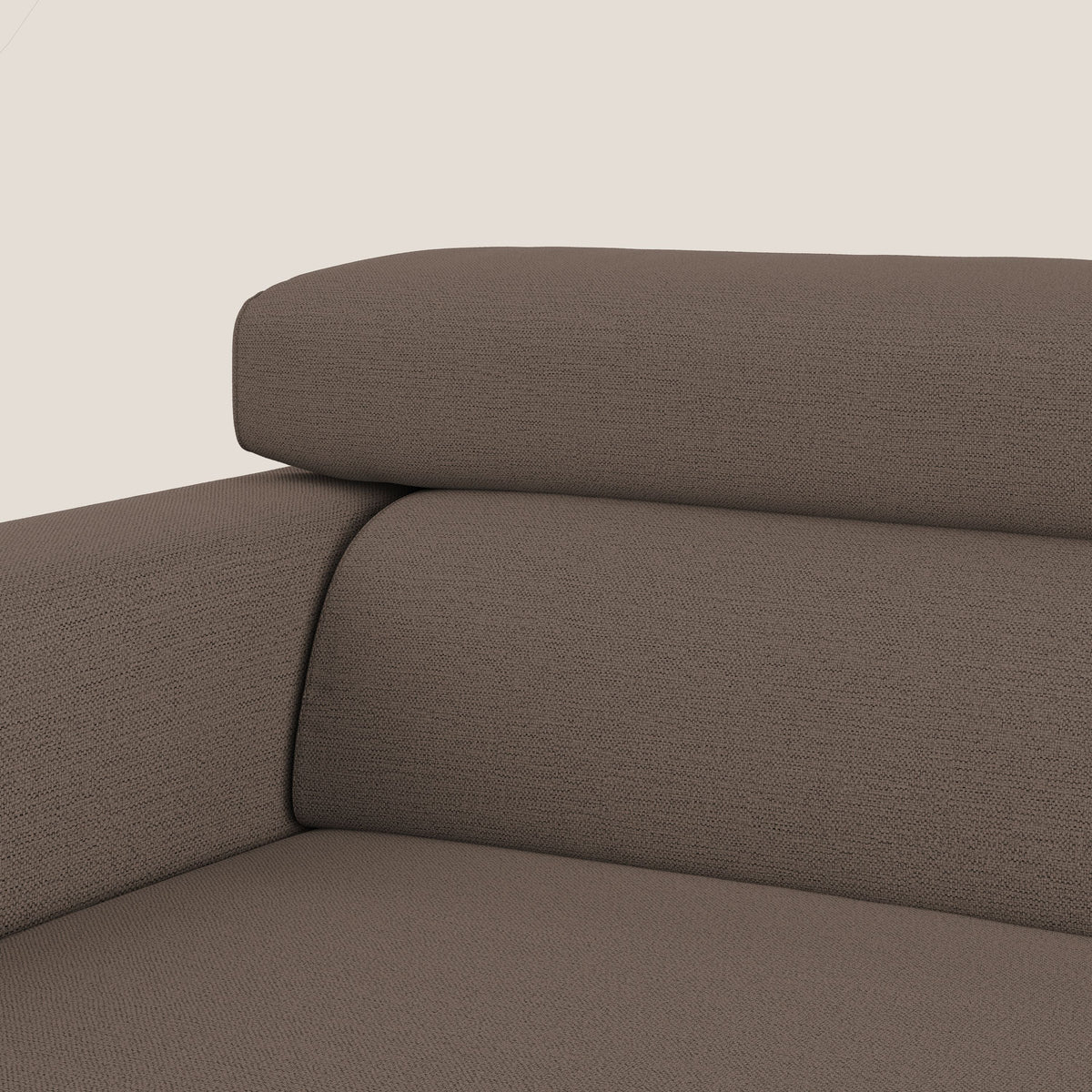 Dylan divano allungabile con pouf estraibile poggiapiedi in tessuto fiammato simil cotone impermeabile T19 marrone - divitt.sbs