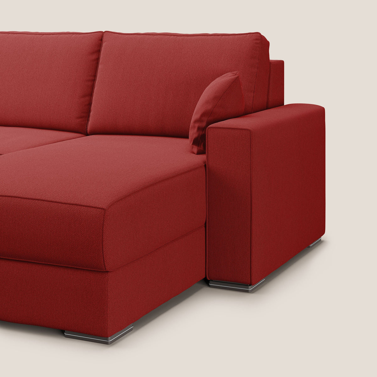Dream Divano letto angolare in tessuto smacchiabile T05 rosso - divitt.sbs