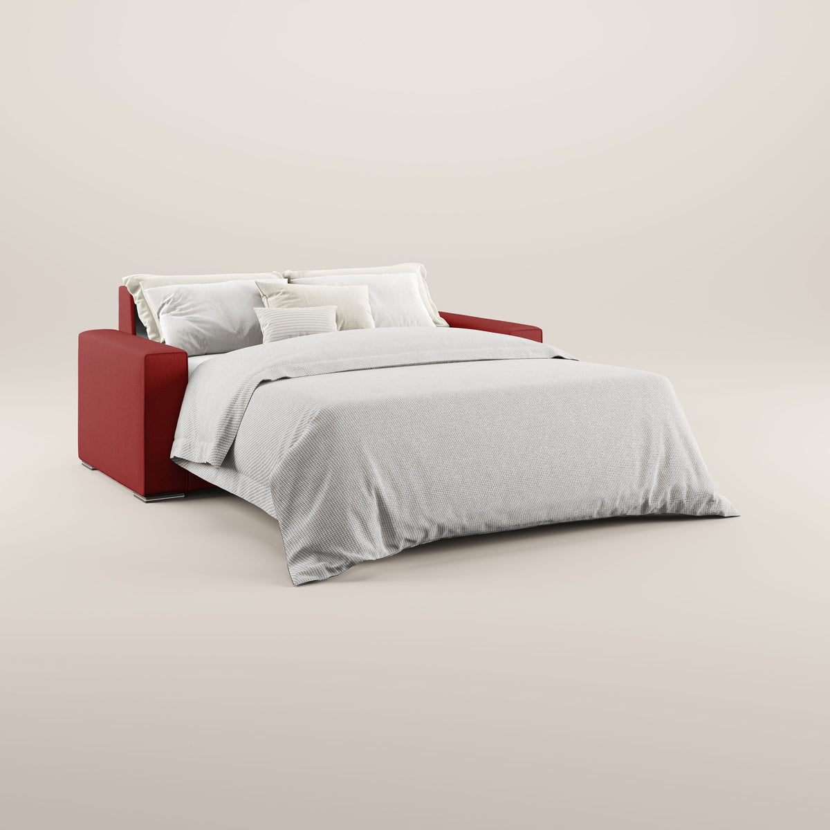 Dream Divano letto moderno dai morbidi cuscini in tessuto smacchiabile T05 rosso - divitt.sbs