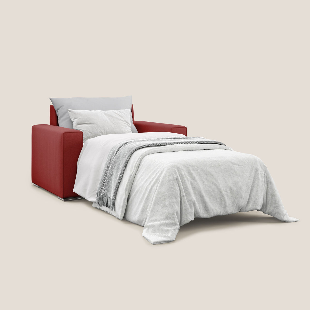 Dream poltrona letto in tessuto smacchiabile T05 rosso - divitt.sbs
