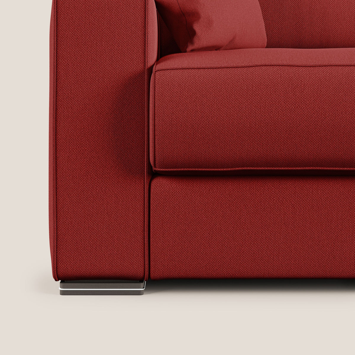 Dream Divano letto angolare in tessuto smacchiabile T05 rosso - divitt.sbs