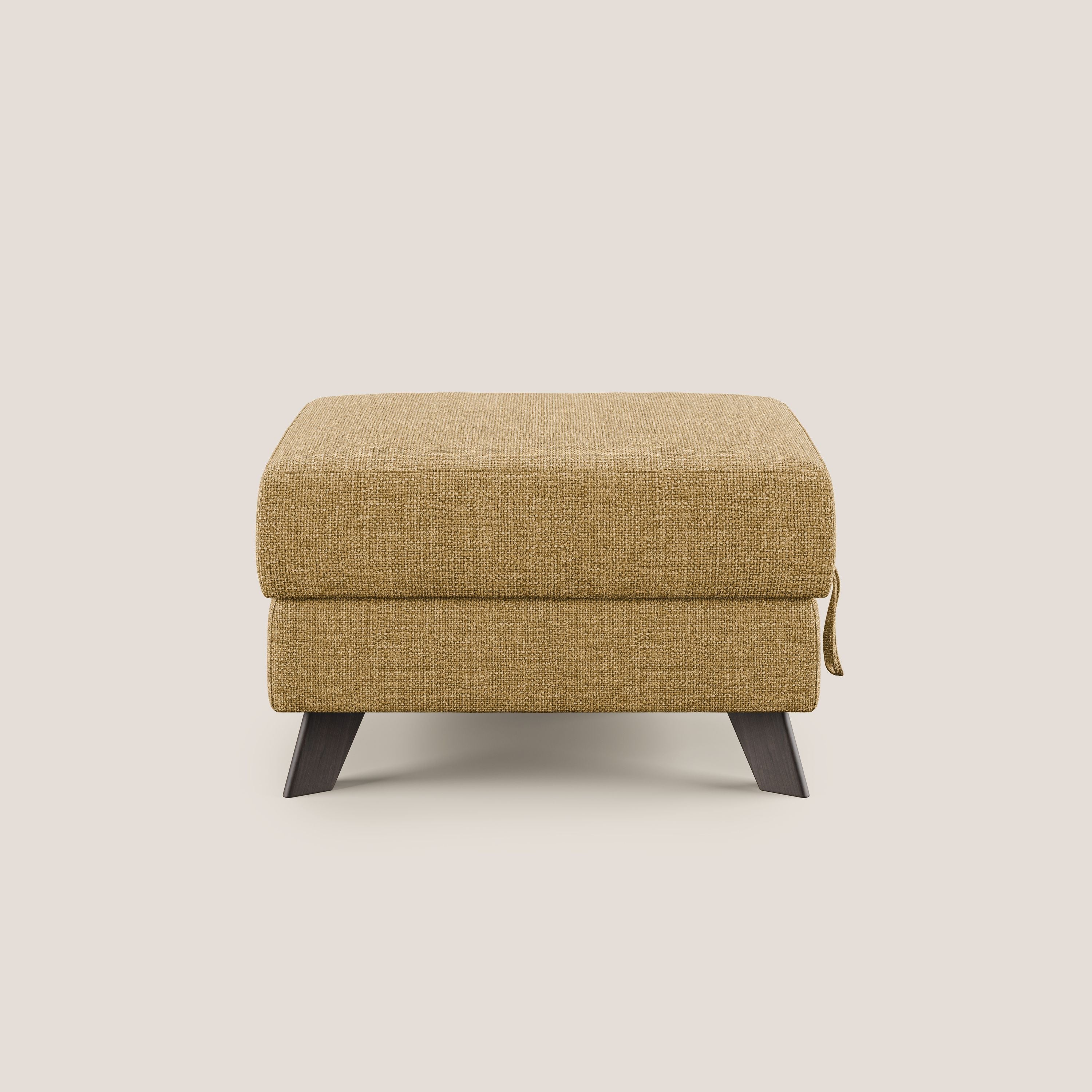 Moon Pouf contenitore e piedini alti in tessuto morbido ad intreccio soft-touch impermeabile T06 giallo - divitt.sbs