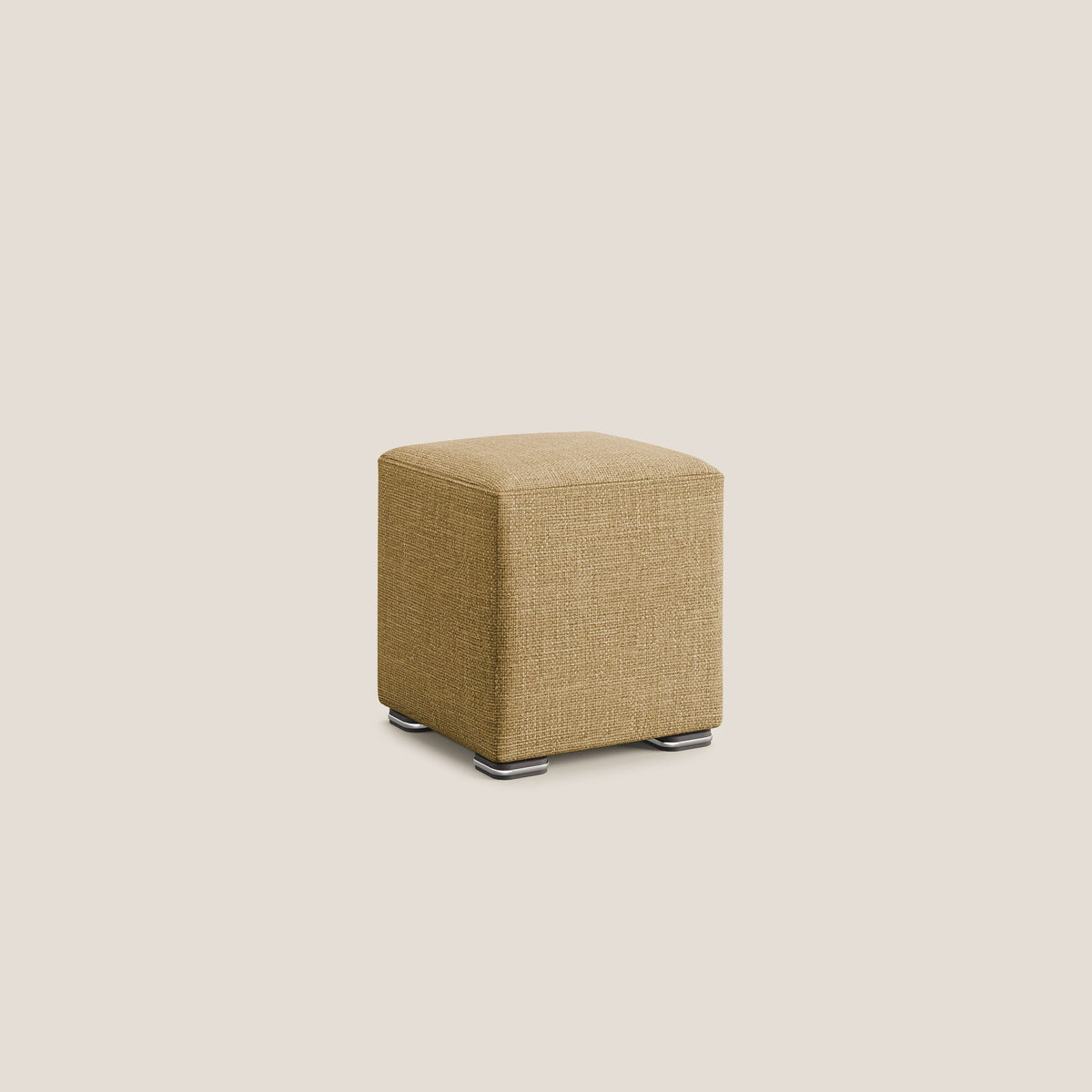 Cube pouf in morbido tessuto impermeabile ad intreccio melangiato T06 giallo - divitt.sbs