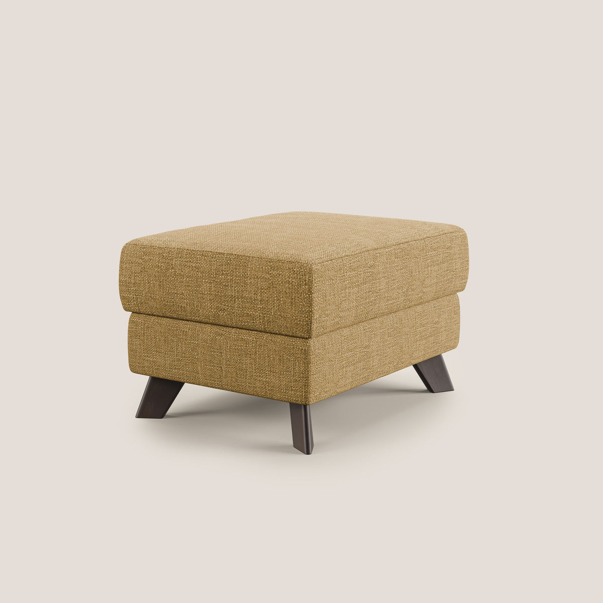 Moon Pouf contenitore e piedini alti in tessuto morbido ad intreccio soft-touch impermeabile T06 giallo - divitt.sbs