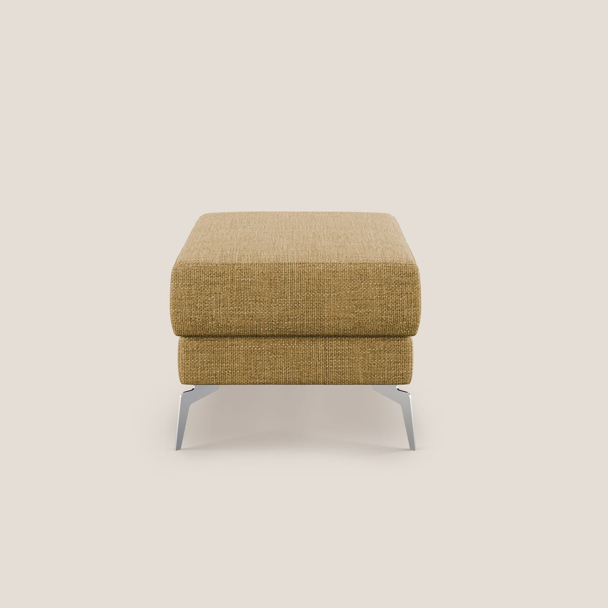 Star Pouf con piedini alti in tessuto impermeabile morbido intreccio T06 giallo - divitt.sbs