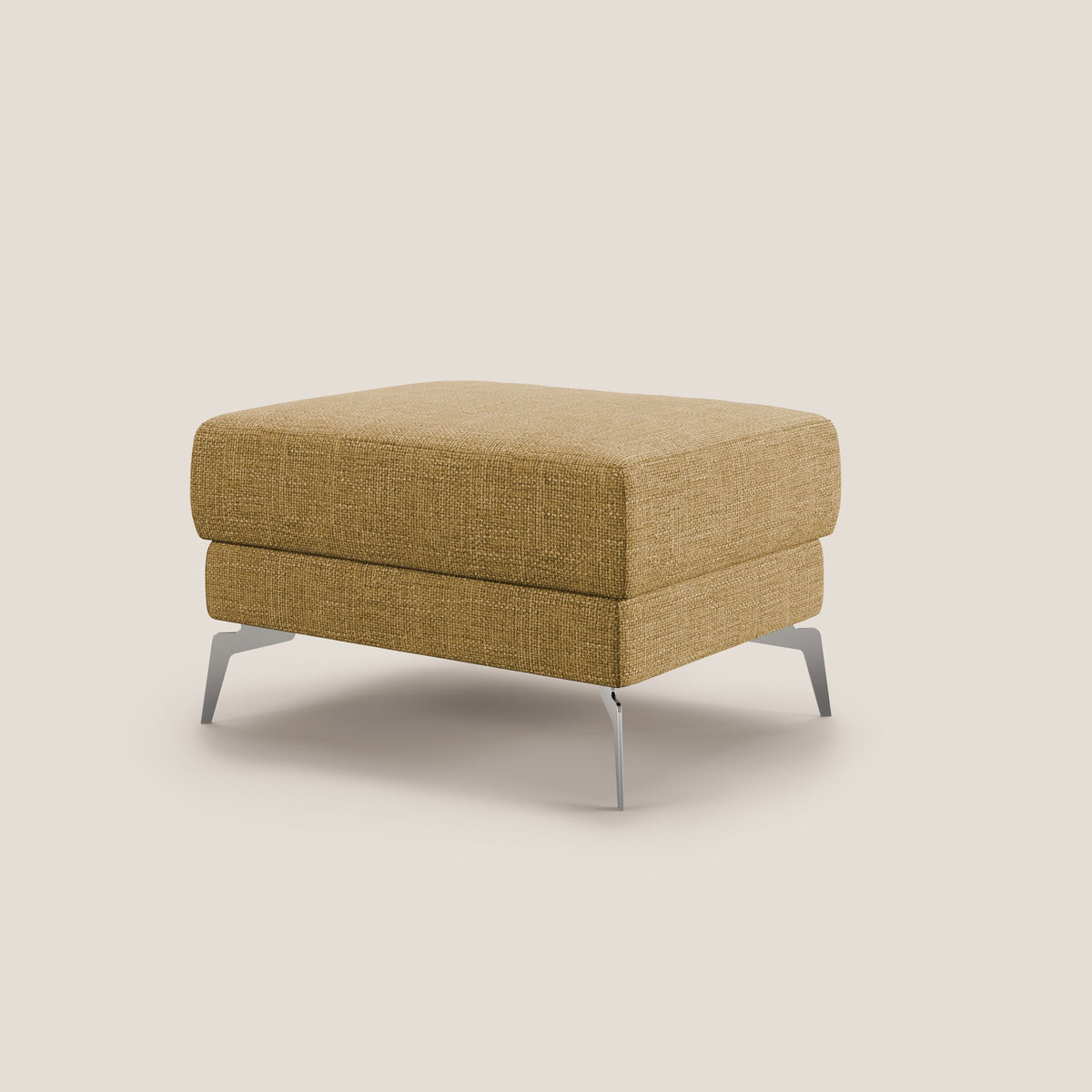 Star Pouf con piedini alti in tessuto impermeabile morbido intreccio T06 giallo - divitt.sbs