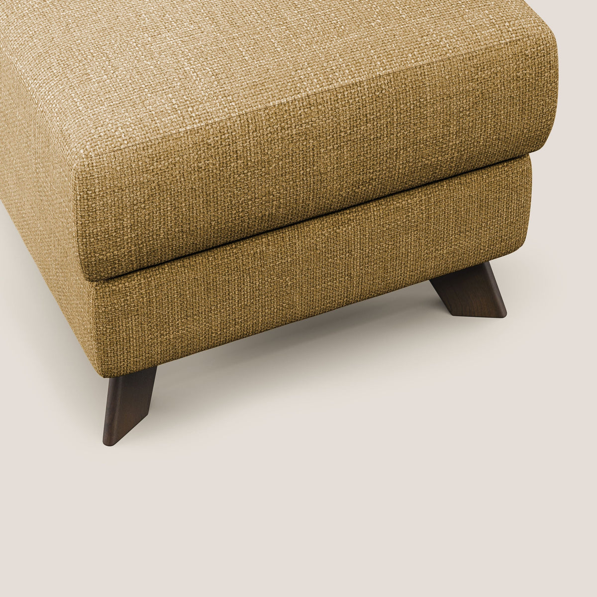 Moon Pouf contenitore e piedini alti in tessuto morbido ad intreccio soft-touch impermeabile T06 giallo - divitt.sbs