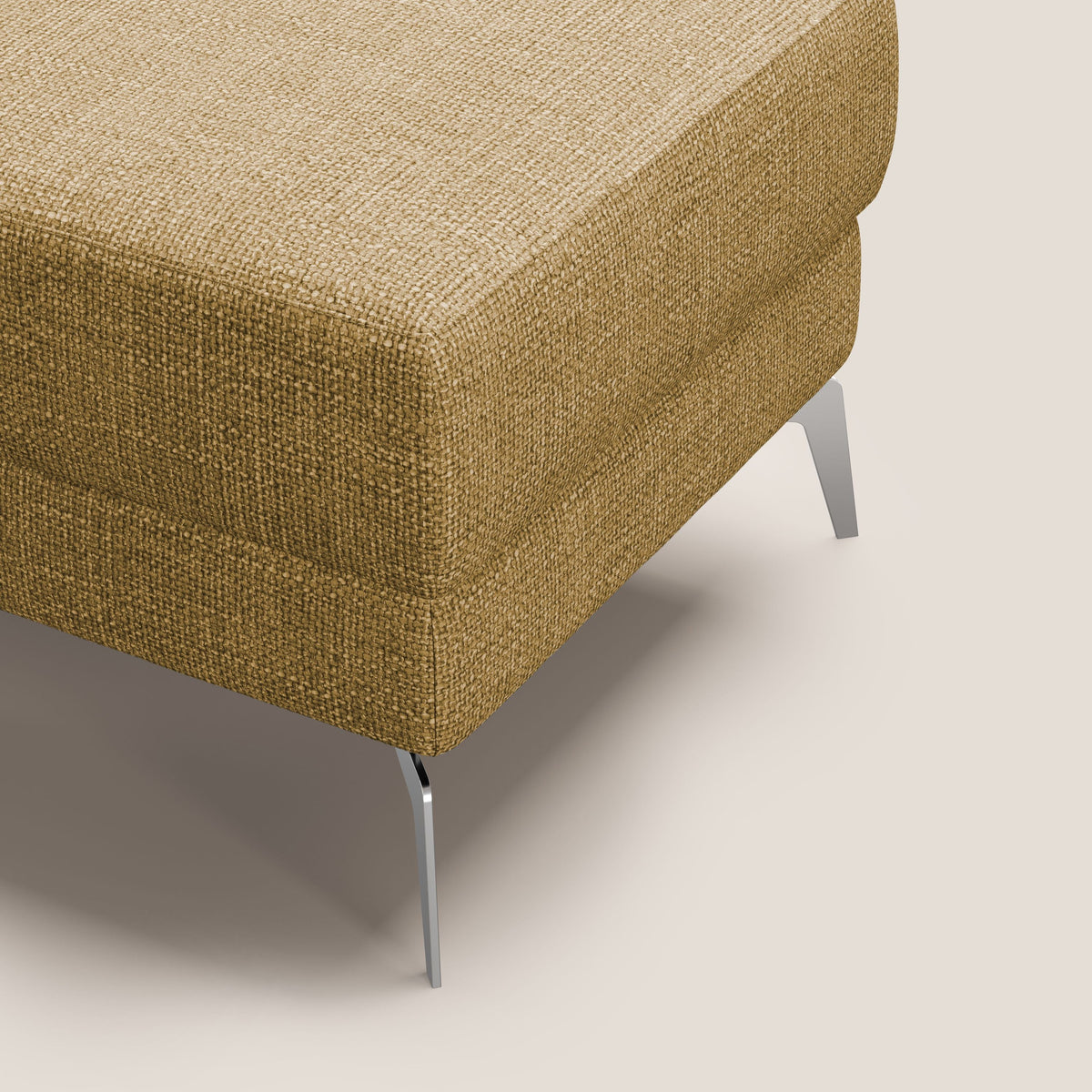 Star Pouf con piedini alti in tessuto impermeabile morbido intreccio T06 giallo - divitt.sbs