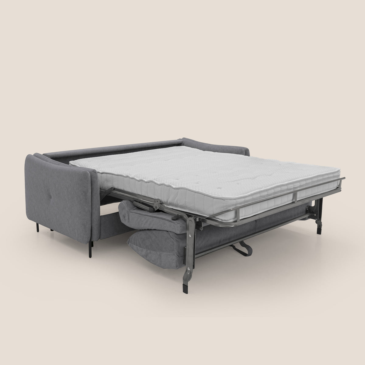 Gregory Divano letto con materasso h18 cm in microfibra effetto velluto impermeabile T09 grigio - divitt.sbs