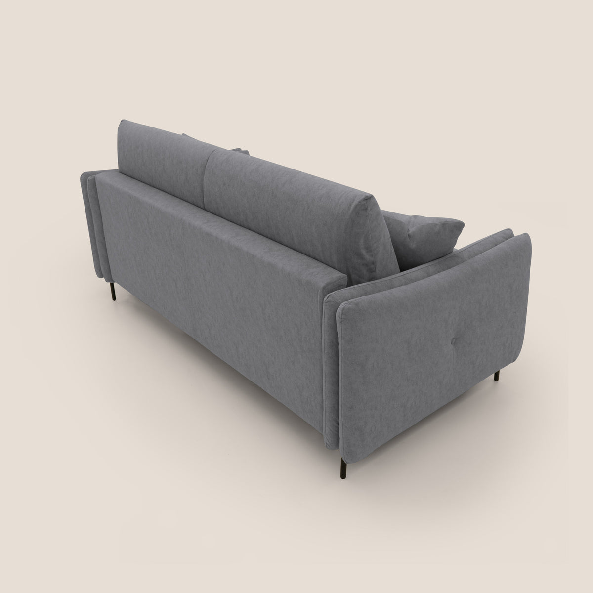 Gregory Divano letto con materasso h18 cm in microfibra effetto velluto impermeabile T09 grigio - divitt.sbs