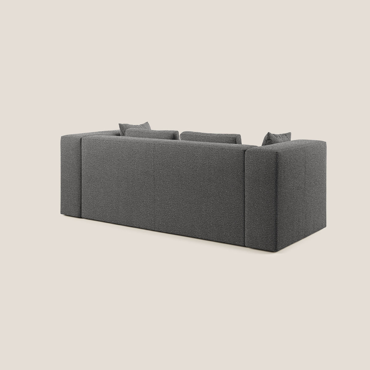 Nettuno divano moderno componibile in morbido tessuto bouclè T07 antracite - divitt.sbs