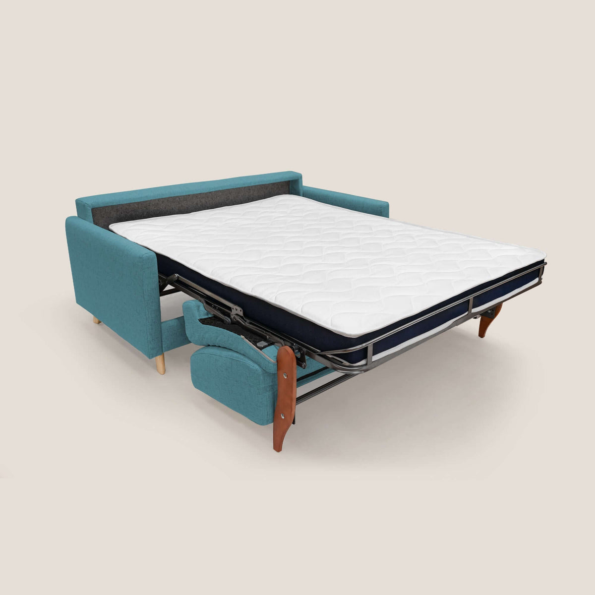 Edgar divano letto matrimoniale in tessuto felis impermeabile T03 azzurro - divitt.sbs