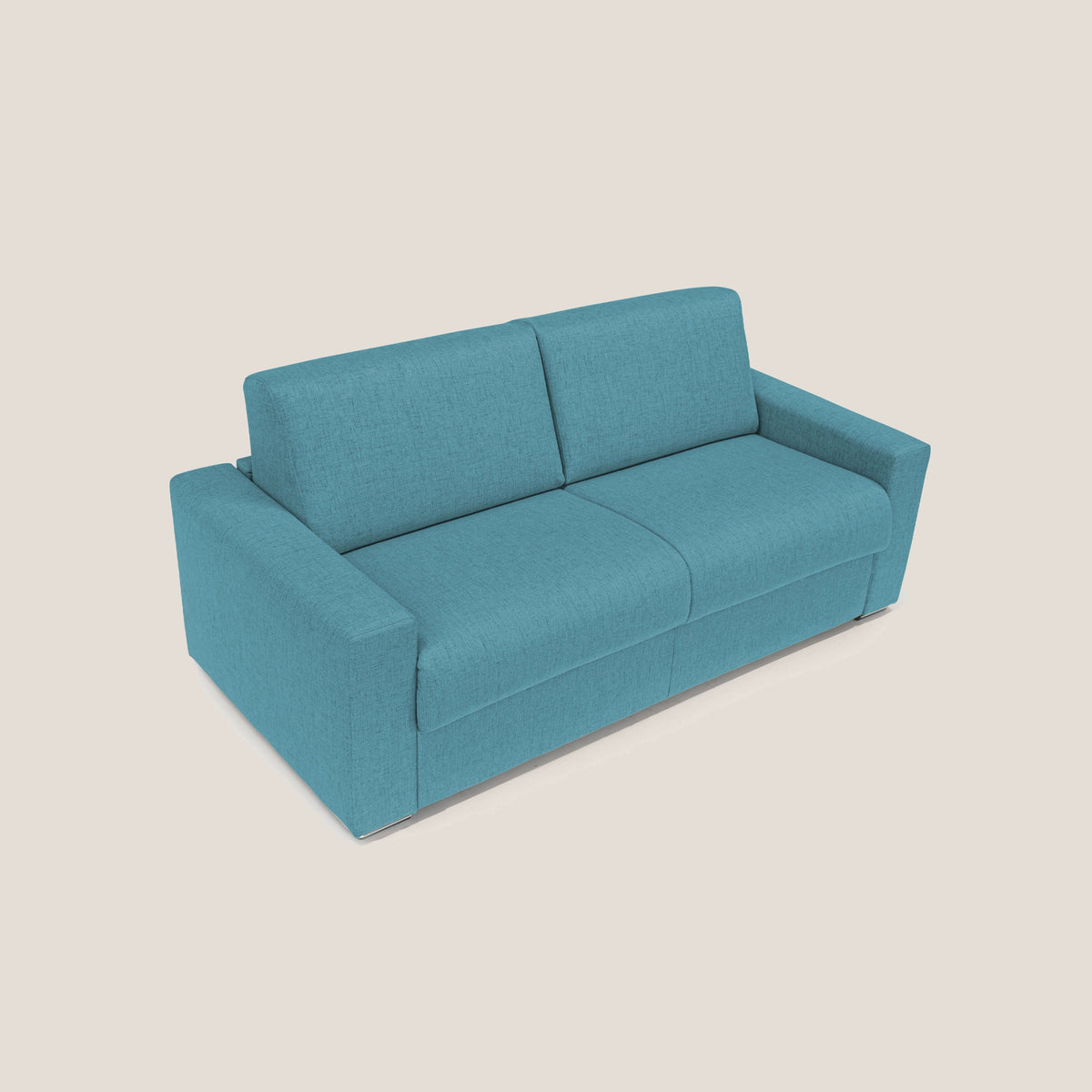 Nixon Divano letto matrimoniale con materasso 20 cm in tessuto impermeabile T03 azzurro - divitt.sbs