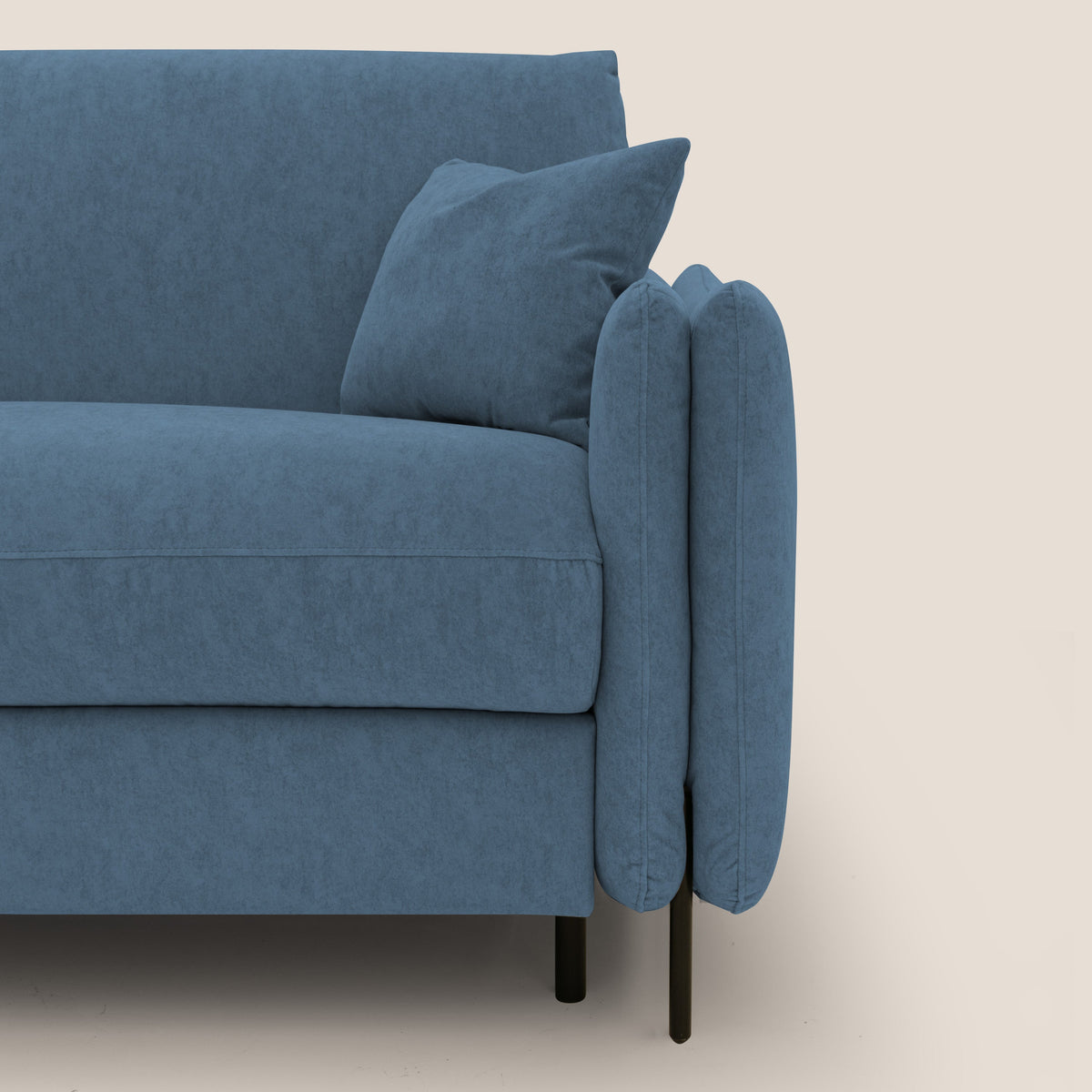 Gregory Divano letto con materasso h18 cm in microfibra effetto velluto impermeabile T09 blu - divitt.sbs