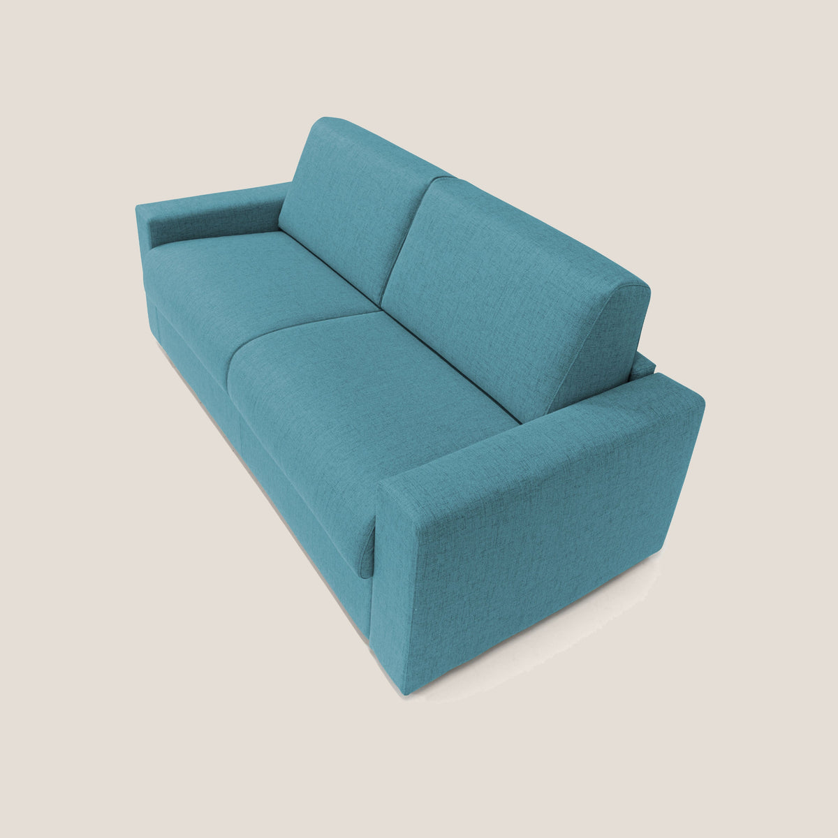 Nixon Divano letto matrimoniale con materasso 20 cm in tessuto impermeabile T03 azzurro - divitt.sbs
