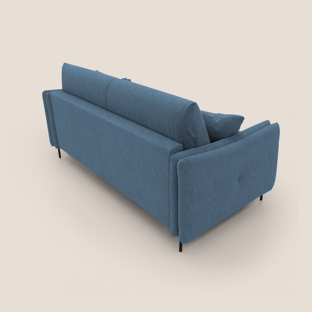 Gregory Divano letto con materasso h18 cm in microfibra effetto velluto impermeabile T09 blu - divitt.sbs