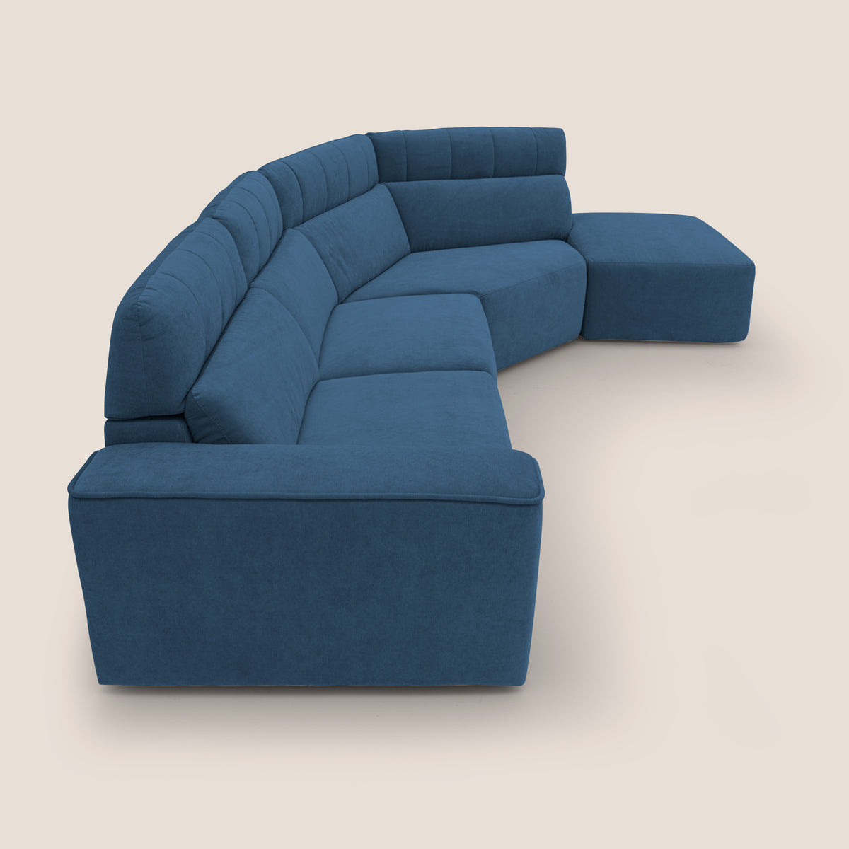 Clark Divano angolare con opzione relax elettrico in tessuto smacchiabile impermeabile T17 blu - divitt.sbs