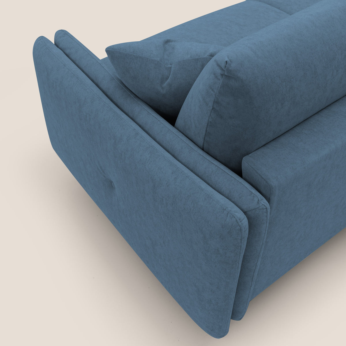 Gregory Divano letto con materasso h18 cm in microfibra effetto velluto impermeabile T09 blu - divitt.sbs