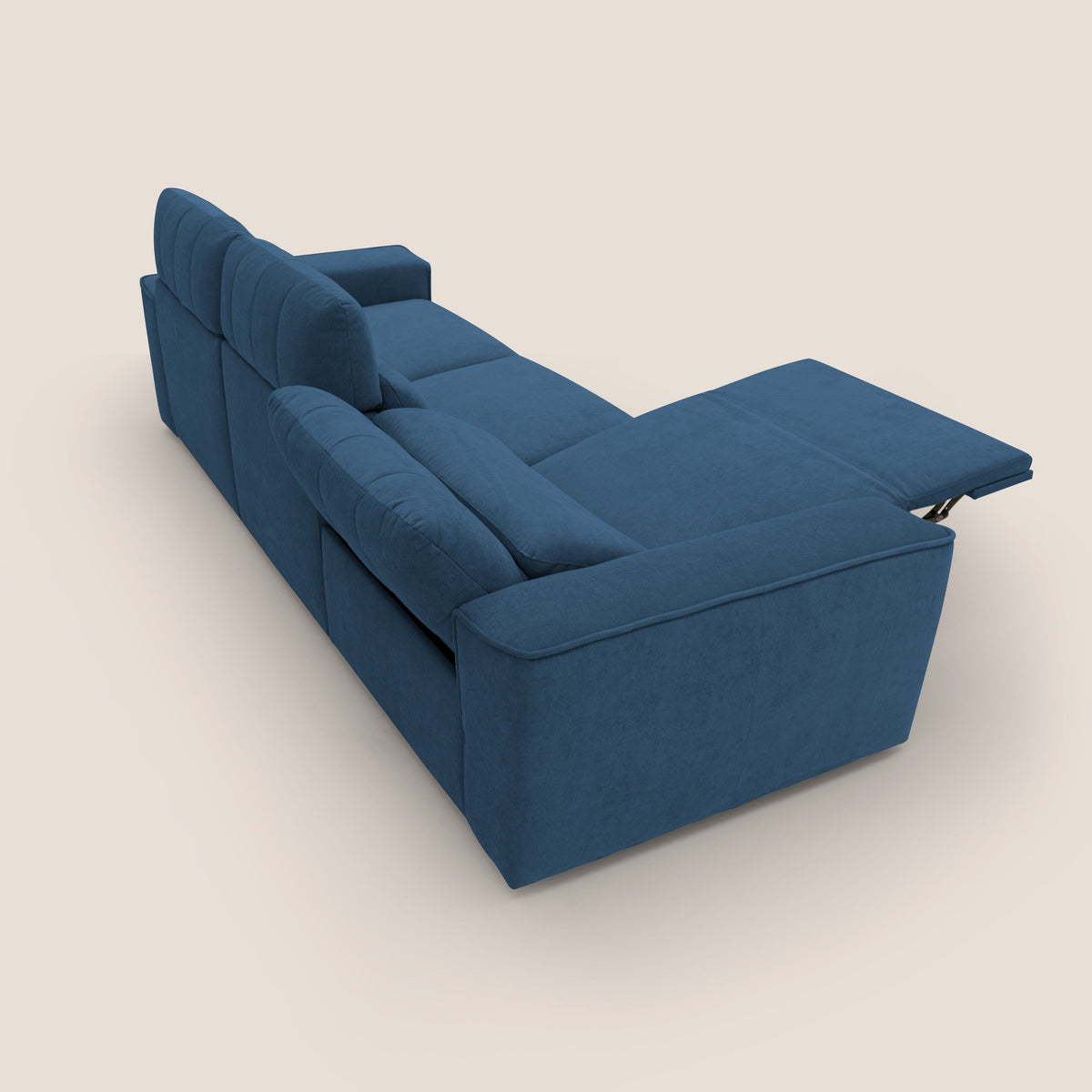 Clark Divano modulare 3 sedute con opzione relax elettrico in tessuto smacchiabile impermeabile T17 blu - divitt.sbs