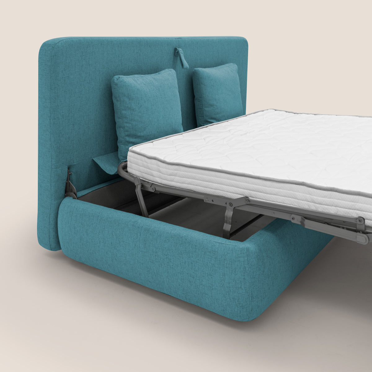 Gransasso Divano letto matrimoniale dal DESIGN innovativo in tessuto impermeabile T03 azzurro - divitt.sbs