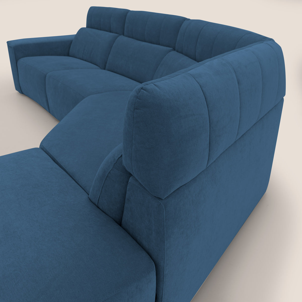 Clark Divano angolare con opzione relax elettrico in tessuto smacchiabile impermeabile T17 blu - divitt.sbs