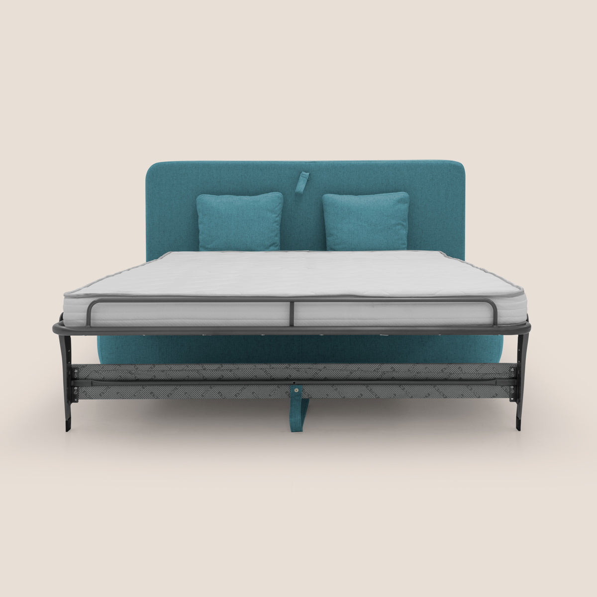 Gransasso Divano letto matrimoniale dal DESIGN innovativo in tessuto impermeabile T03 azzurro - divitt.sbs