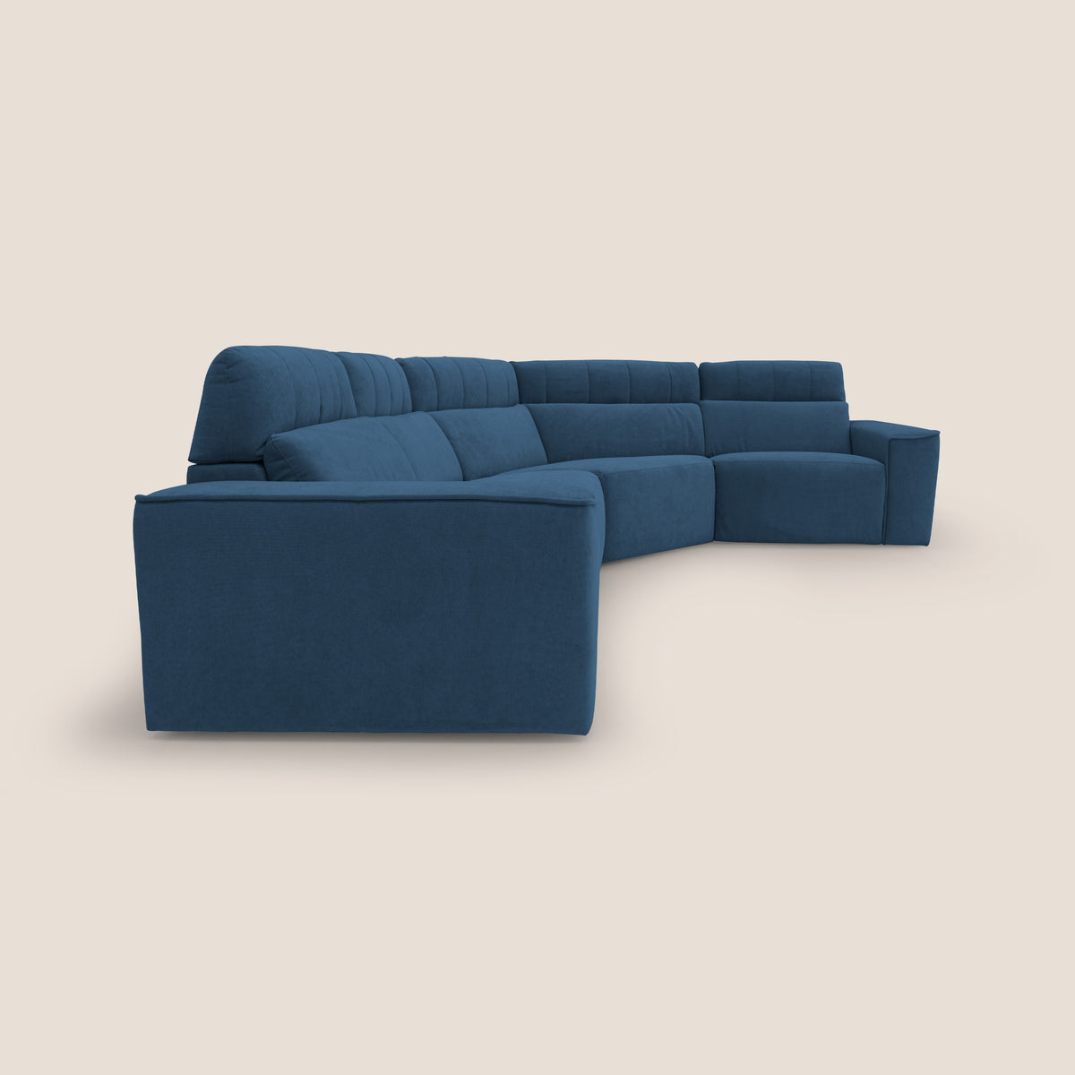 Clark Divano modulare angolare REVERSIBILE con opzione relax elettrico in tessuto smacchiabile impermeabile T17 blu - divitt.sbs