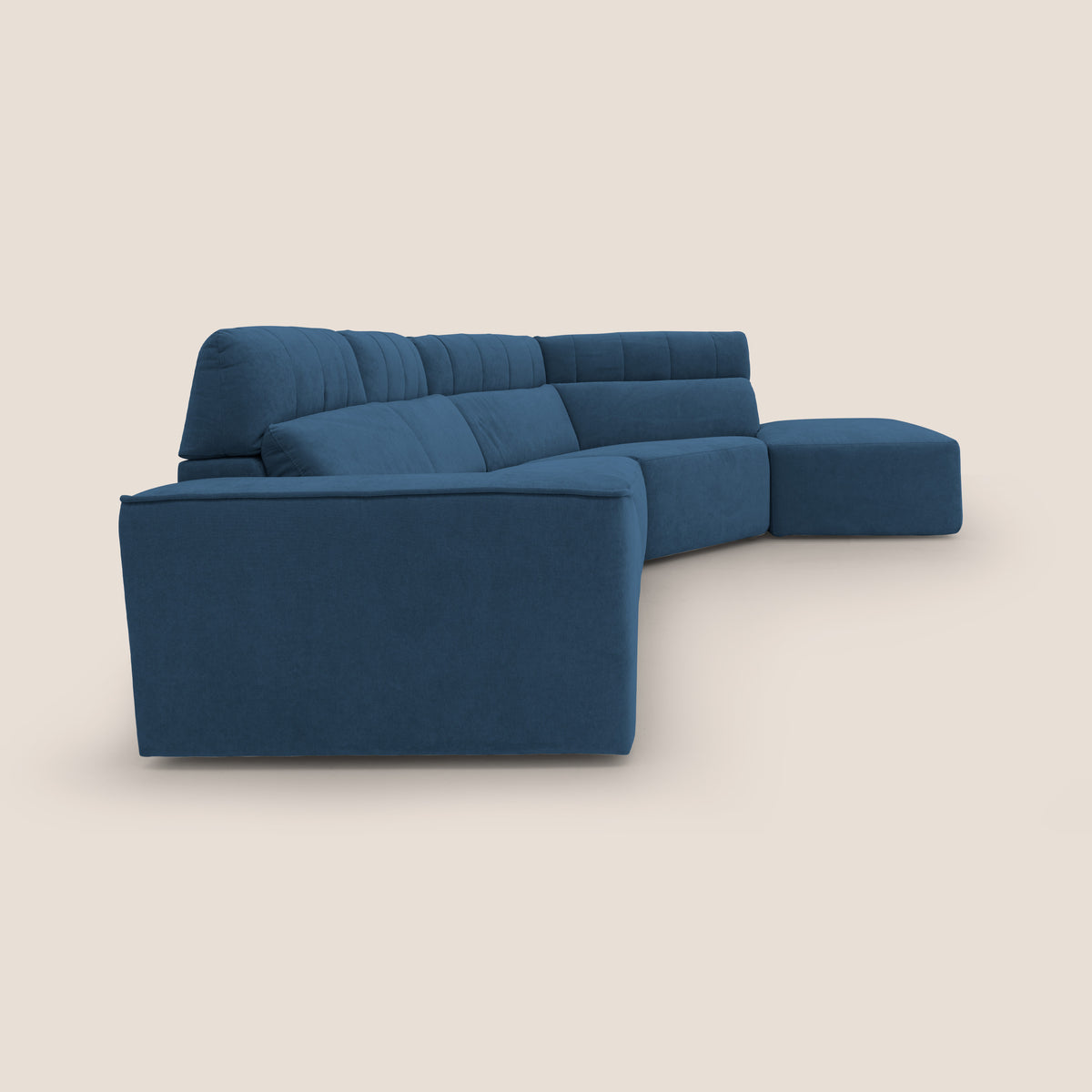 Clark Divano angolare con opzione relax elettrico in tessuto smacchiabile impermeabile T17 blu - divitt.sbs
