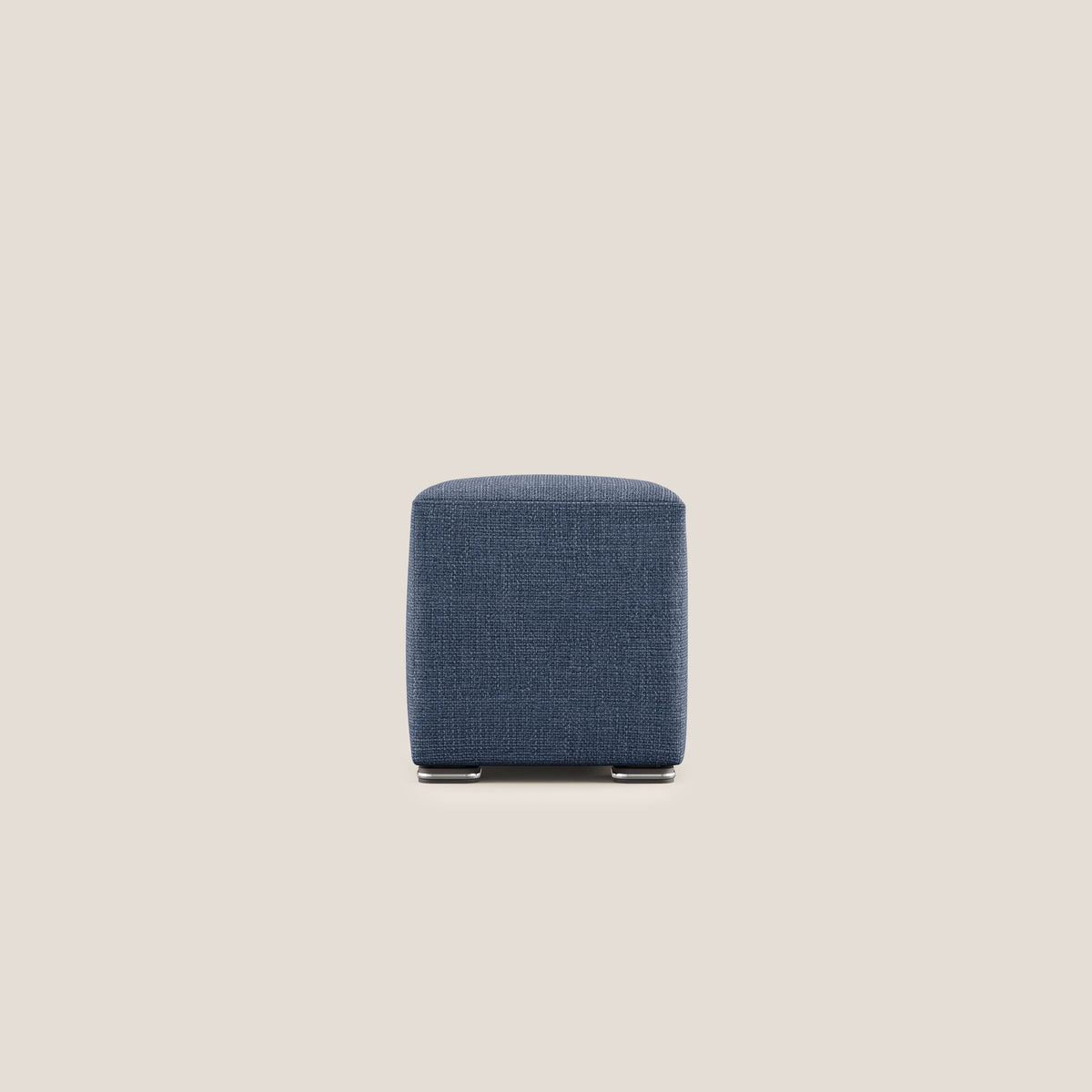 Cube pouf in morbido tessuto impermeabile ad intreccio melangiato T06 blu - divitt.sbs