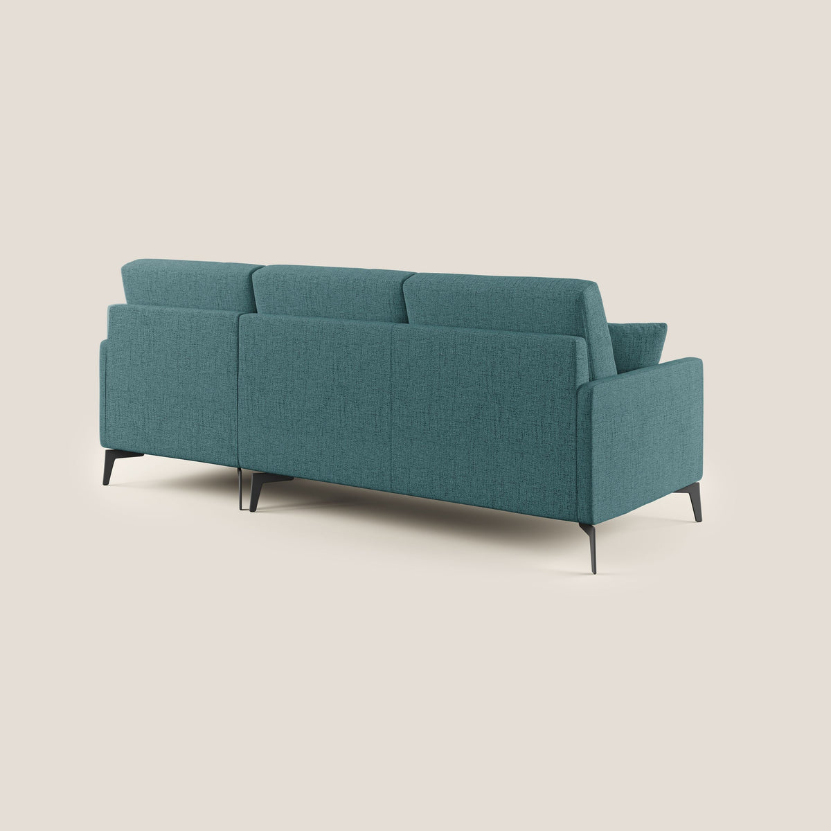 Saturno divano angolare moderno in tessuto morbido impermeabile T03 azzurro - divitt.sbs