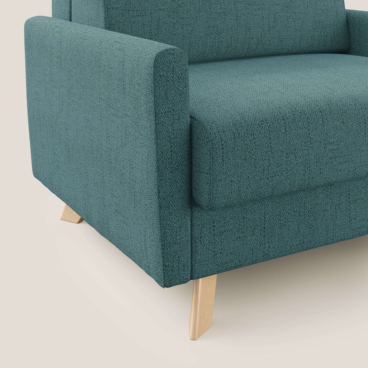 Edgar poltrona letto in tessuto felis impermeabile T03 azzurro - divitt.sbs