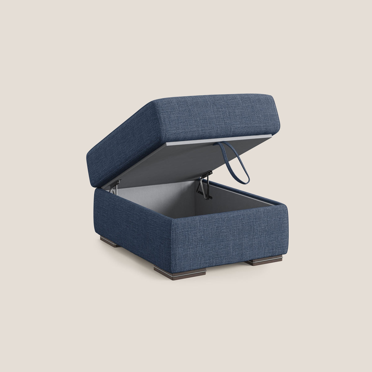 Sun pouf apribile contenitore in tessuto impermeabile morbido intreccio T06 blu - divitt.sbs