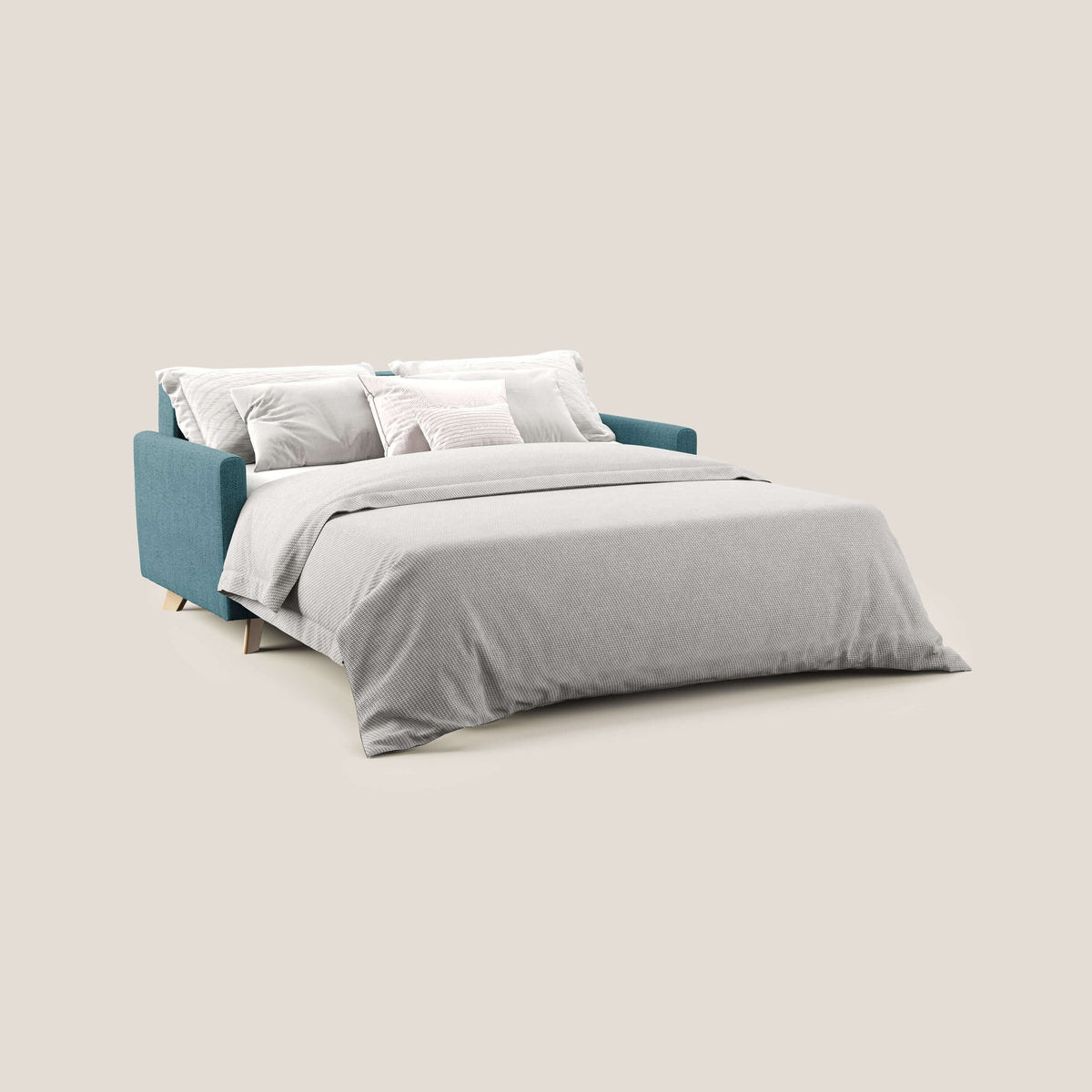 Edgar divano letto matrimoniale in tessuto felis impermeabile T03 azzurro - divitt.sbs