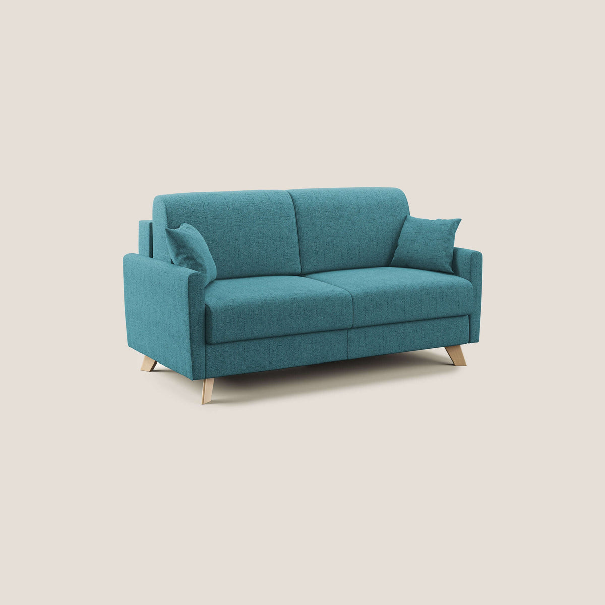 Edgar divano letto matrimoniale in tessuto felis impermeabile T03 azzurro - divitt.sbs