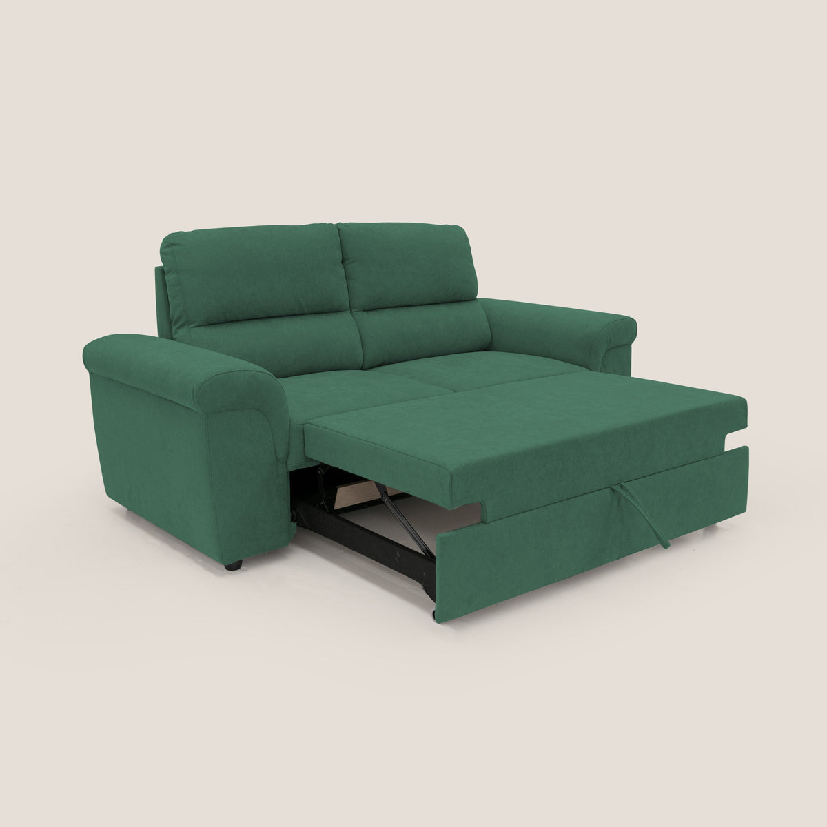 Minerva divano con pouf estraibile poggiapiedi in tessuto morbido impermeabile T02 verde - divitt.sbs
