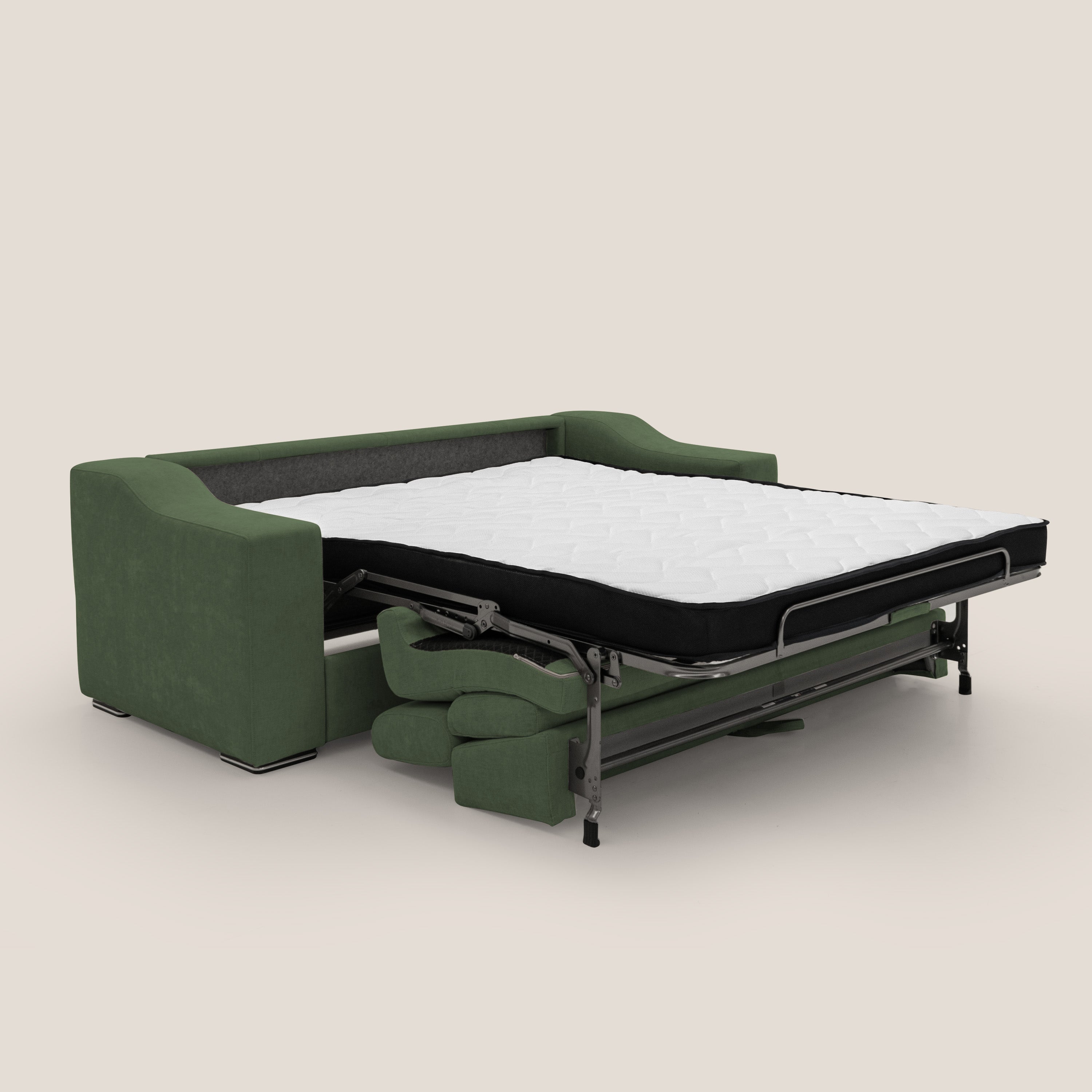 Bomber divano letto matrimoniale con poggiatesta in tessuto impermeabile T14 verde - divitt.sbs